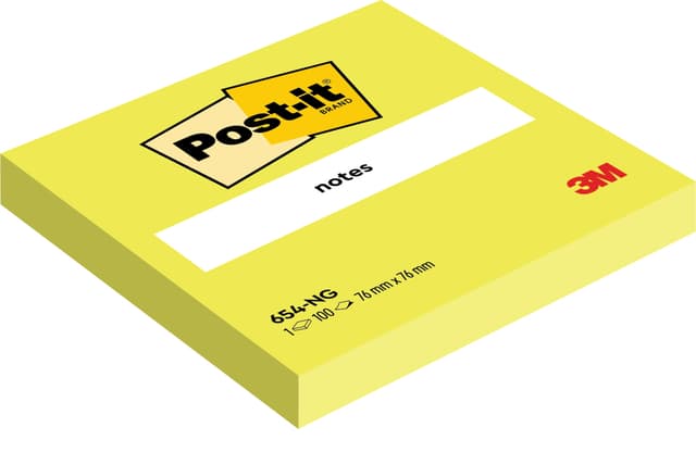 Memoblok Post-it 654 76x76mm neon groen 100 vel 3