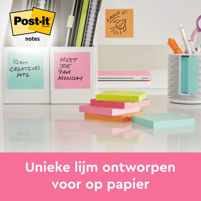 Memoblok Post-it 654 76x76mm neon groen 100 vel 4
