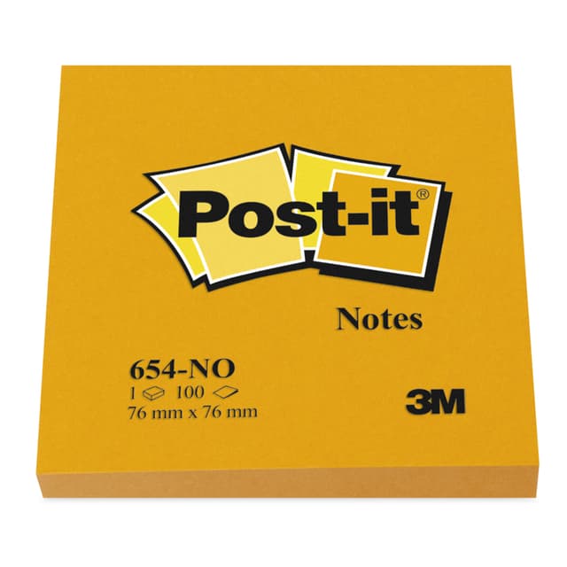 Memoblok Post-it 654 76x76mm oranje 100 vel 3