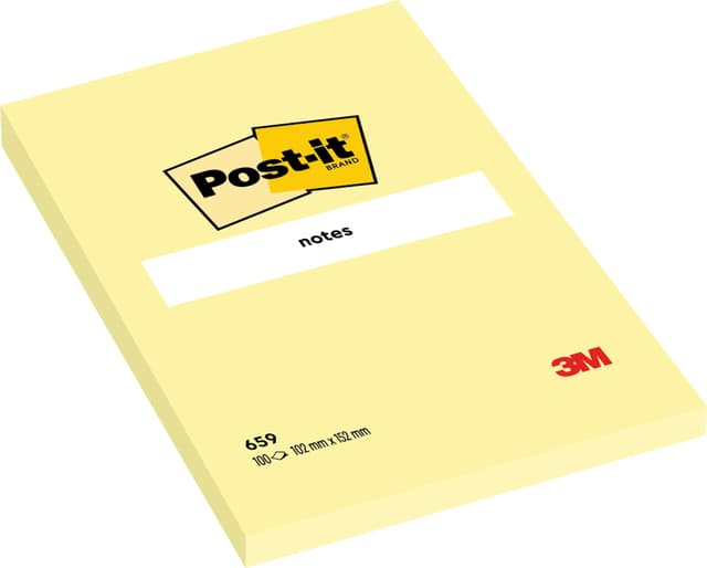 Memoblok Post-it 659 102x152mm geel 5