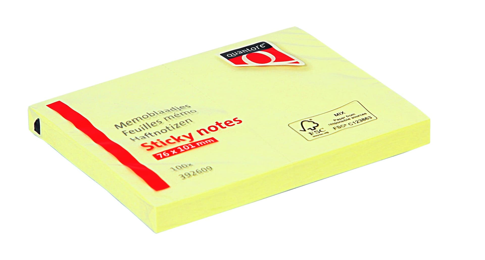 Memoblok Quantore 76x101mm geel 100 vel 2