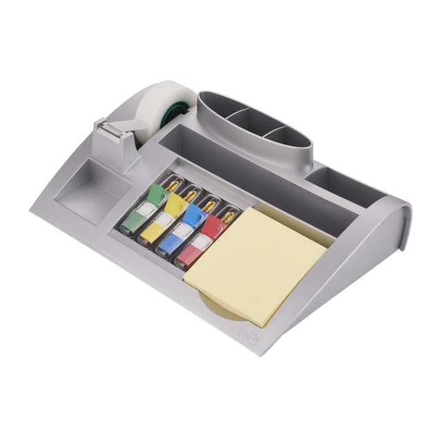 Bureau organiser Post-it C50 zilvergrijs incl inhoud 3
