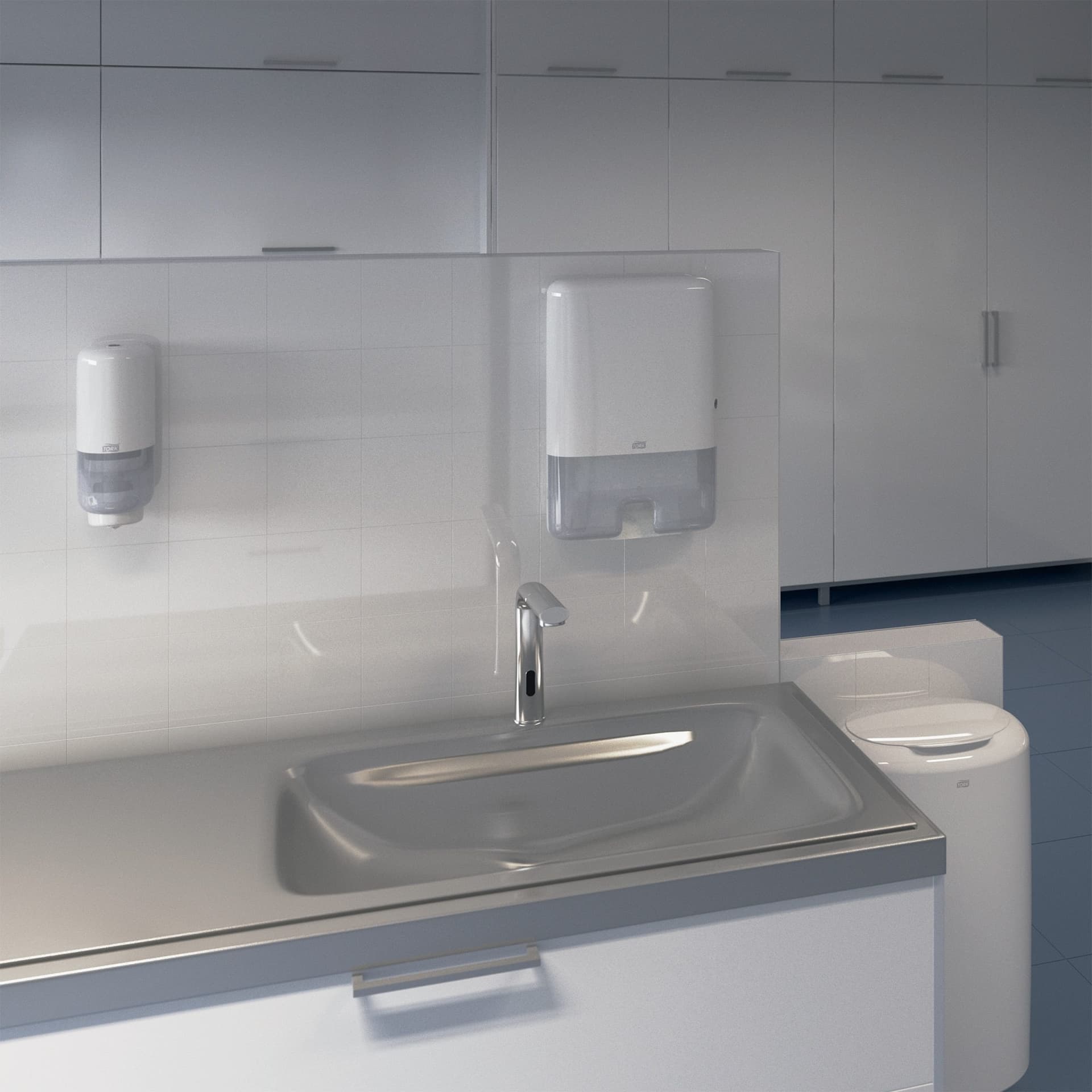 Afvalbak Tork B1 Elevation exclusief deksel 50 liter wit 563000 5
