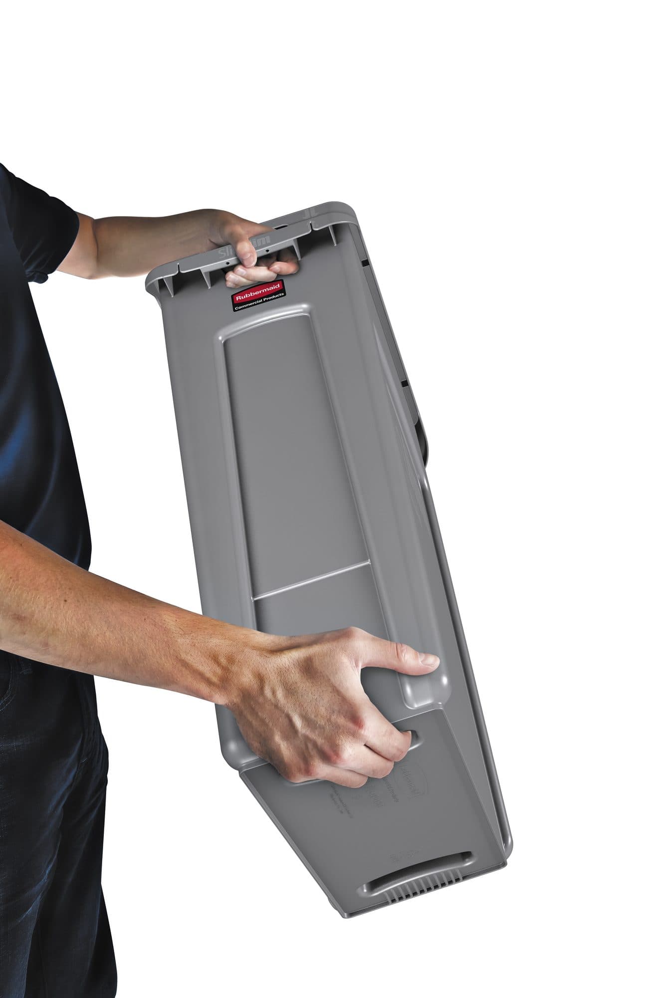 Afvalbak Rubbermaid Slim Jim Vented met luchtsleuven 87 liter grijs 5