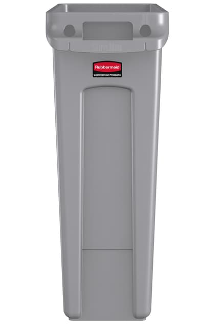 Afvalbak Rubbermaid Slim Jim Vented met luchtsleuven 87 liter grijs 2