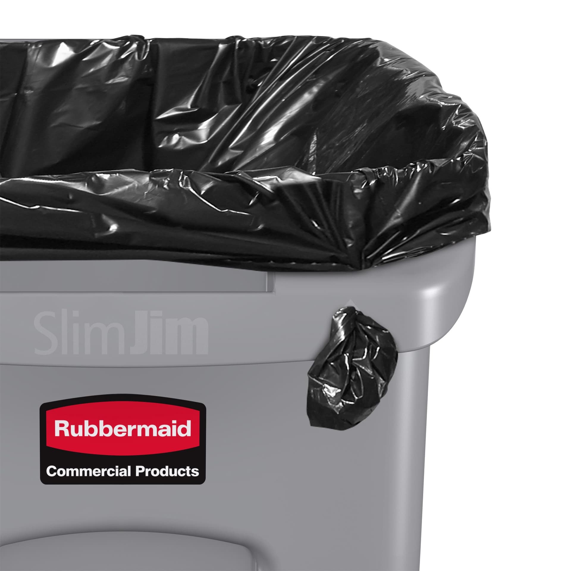 Afvalbak Rubbermaid Slim Jim Vented met luchtsleuven 87 liter grijs 3