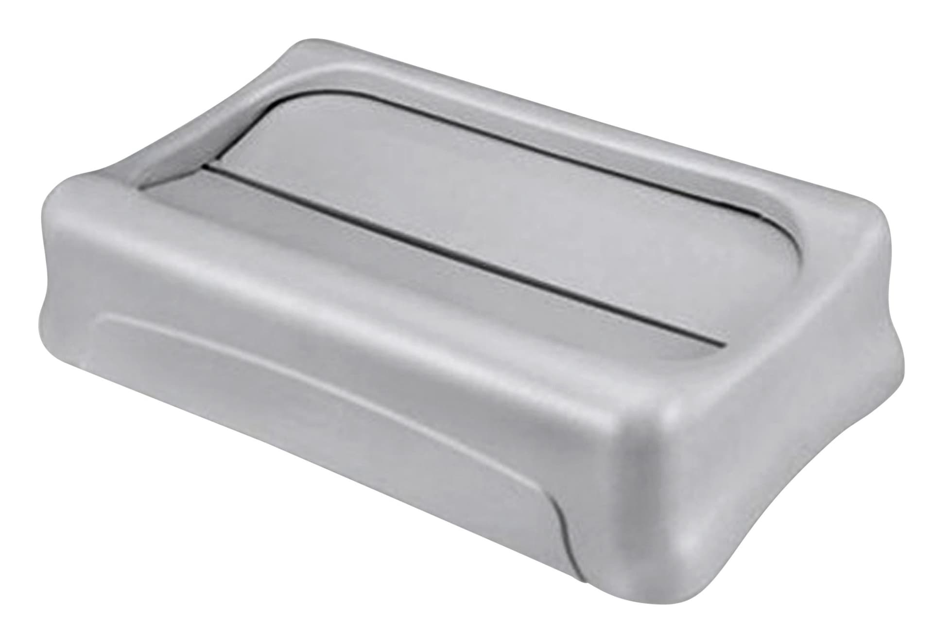 Deksel Rubbermaid Slim Jim Vented gesloten met swingsysteem grijs 2