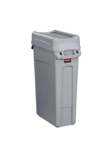 Deksel Rubbermaid Slim Jim Vented gesloten met swingsysteem grijs 3