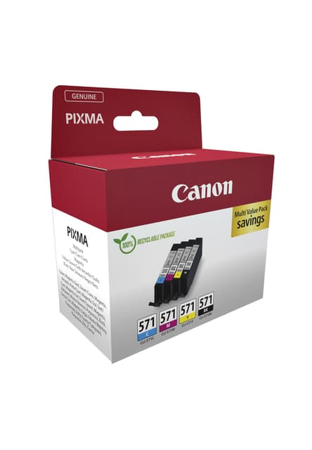 Inktcartridge Canon CLI-571 zwart + 3 kleuren 2