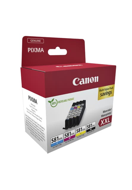 Inktcartridge Canon CLI-581XXL zwart + 3 kleuren 2
