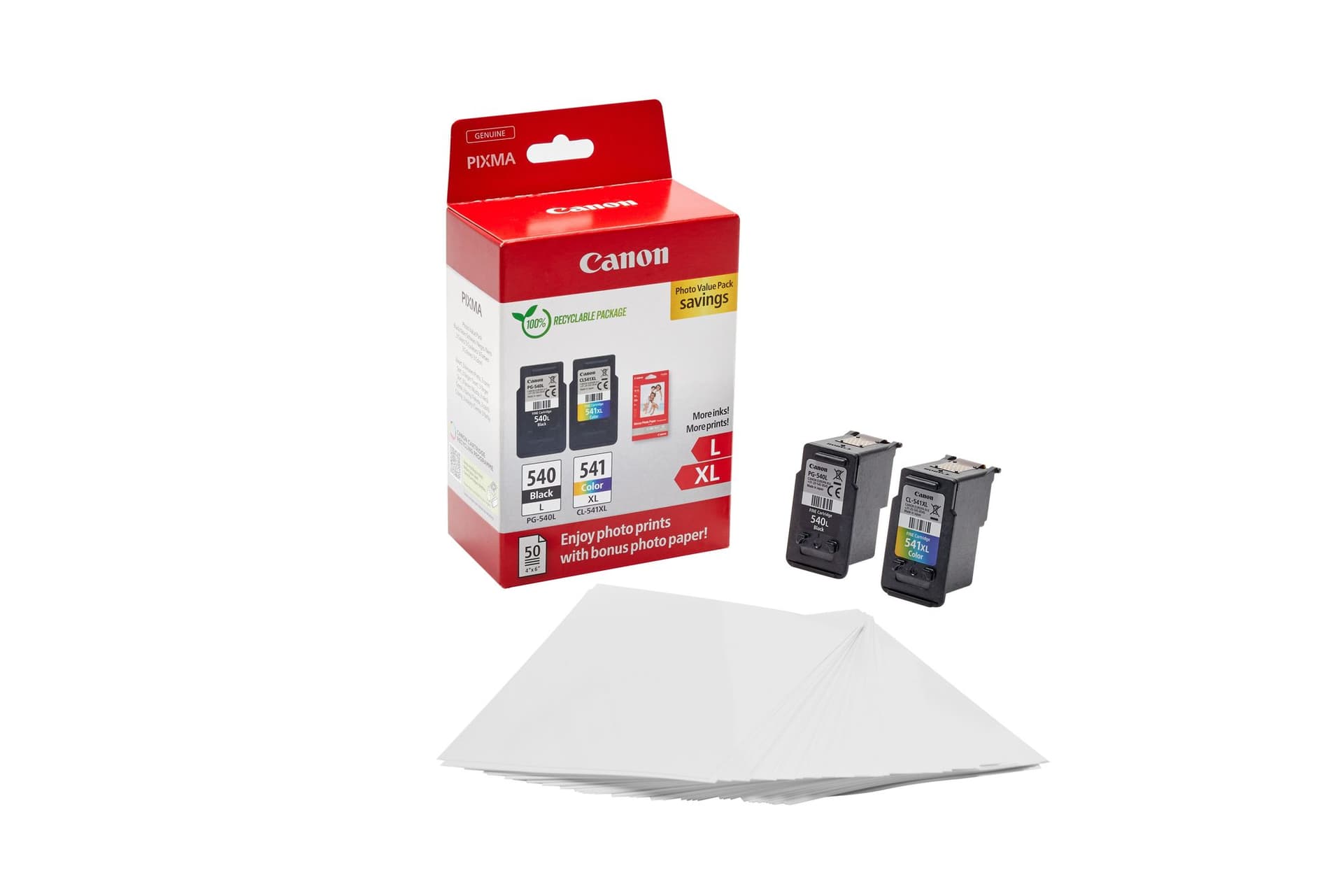 Inktcartridge Canon PG-540L CL-541XL zw+kl+papier 2