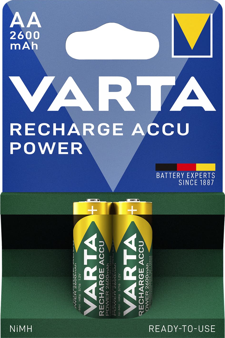 Batterij oplaadbaar VARTA 2x AA 2600mAh ready2use
