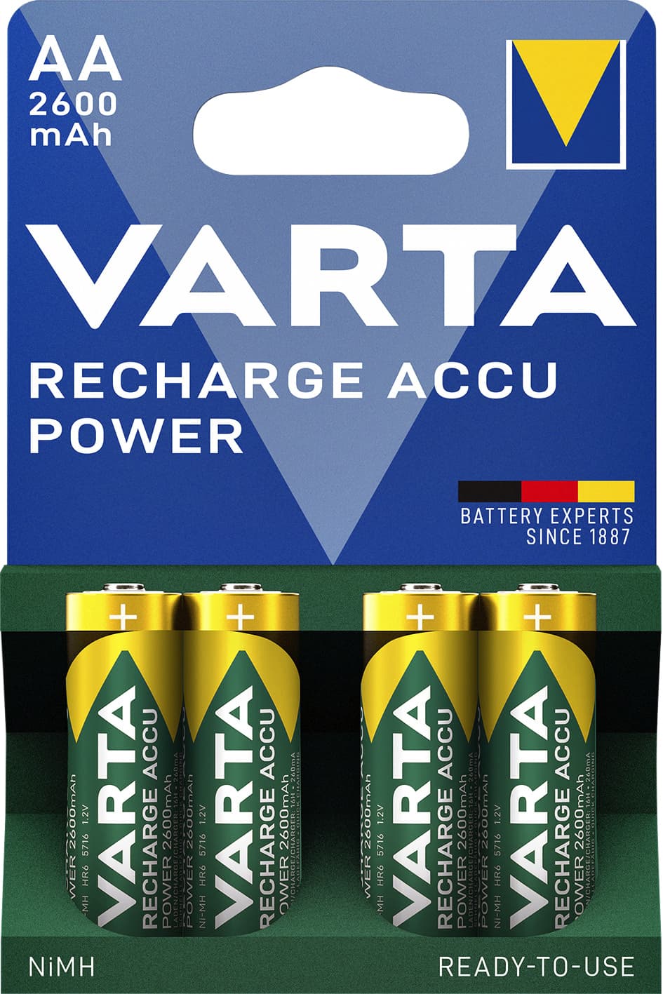 Batterij oplaadbaar VARTA 4x AA 2600mAh ready2use