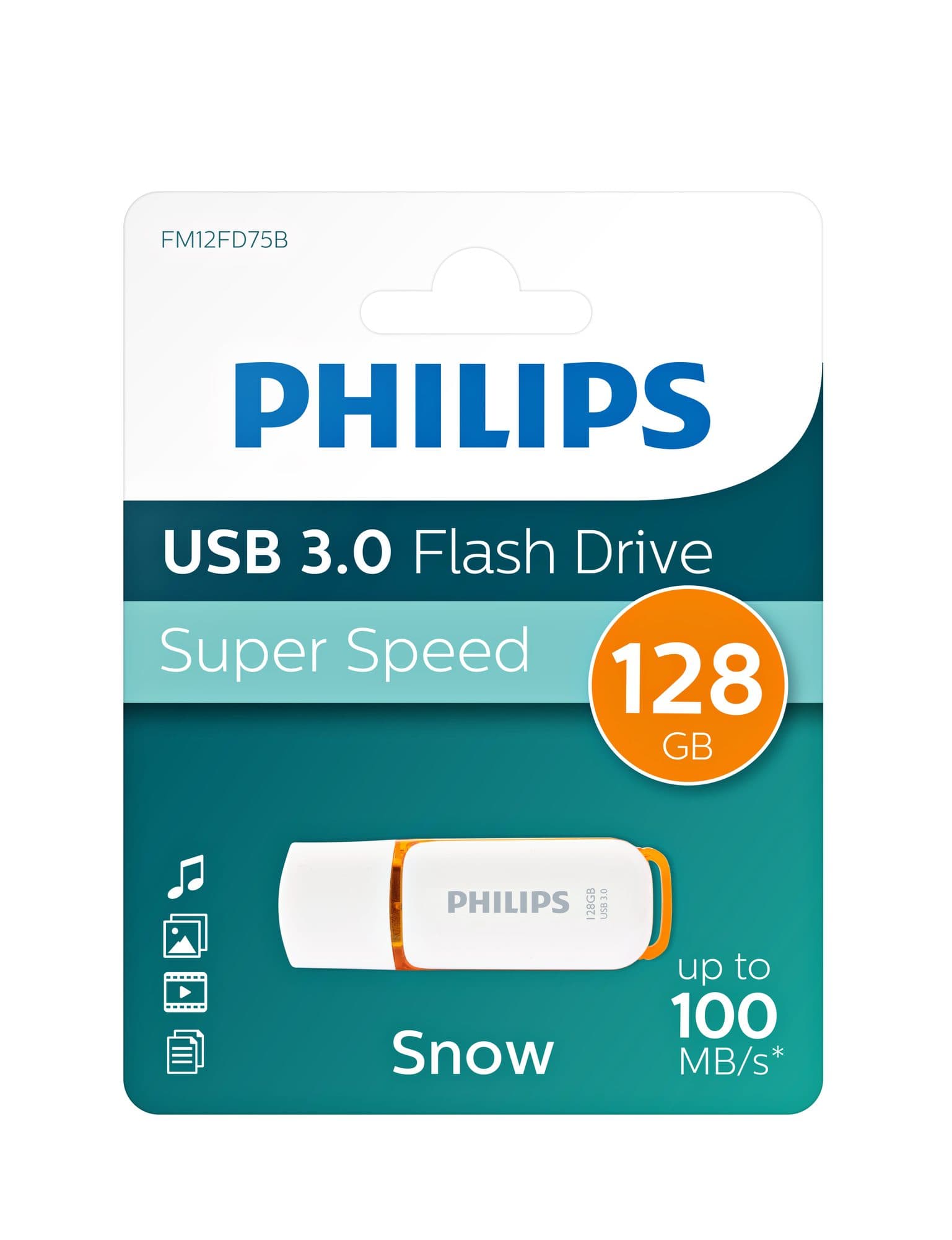 USB stick 3.0 Philips Snow USB-A 128GB oranje 3