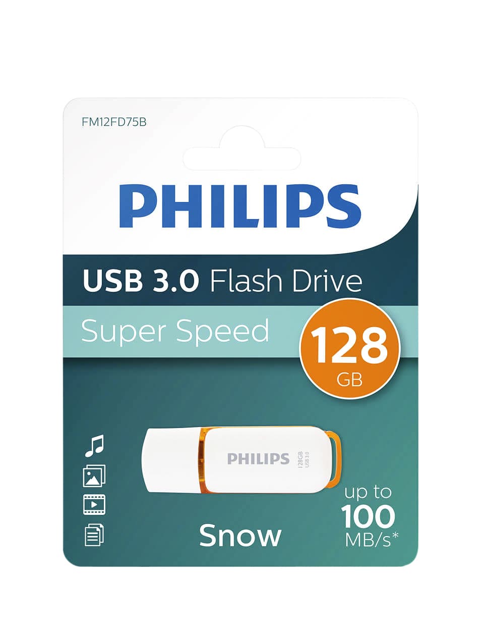 USB stick 3.0 Philips Snow USB-A 128GB oranje 4
