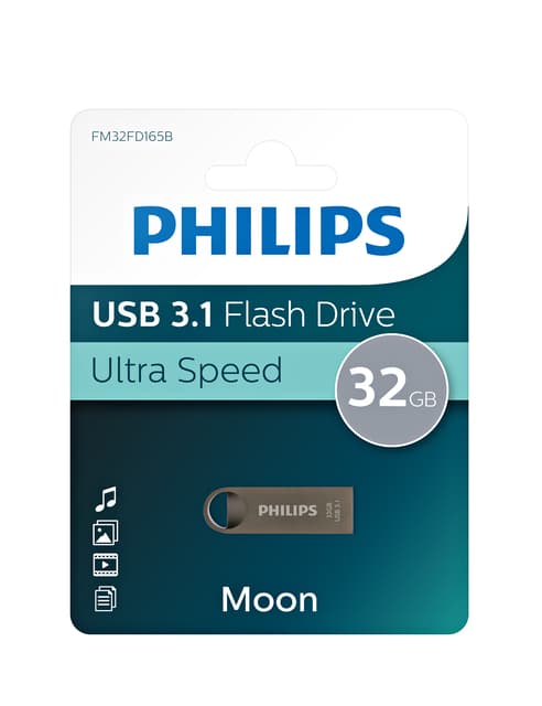 USB stick 3.1 Philips Moon USB-A 32GB grijs 3