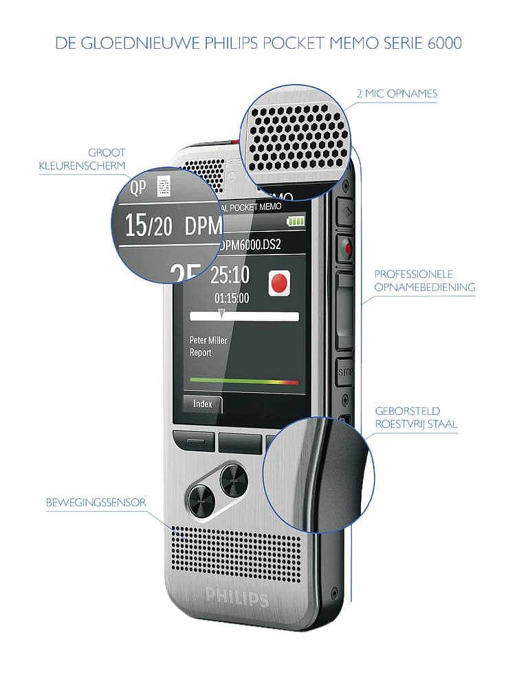 Dicteerapparaat Philips PocketMemo DPM6000 3