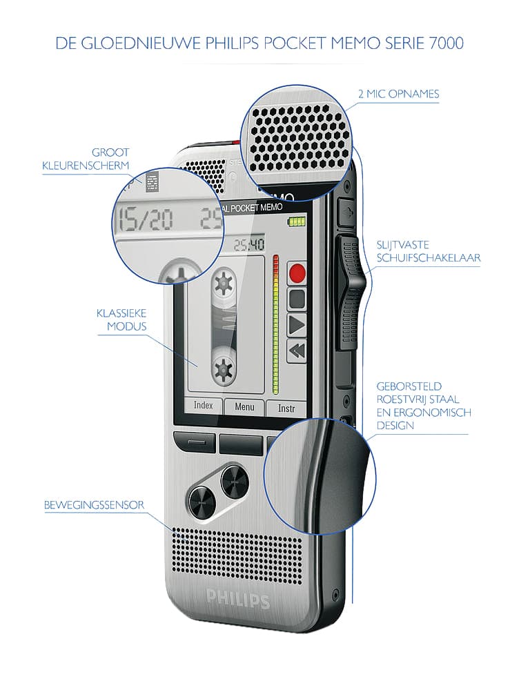 Dicteerapparaat Philips PocketMemo DPM7200 3