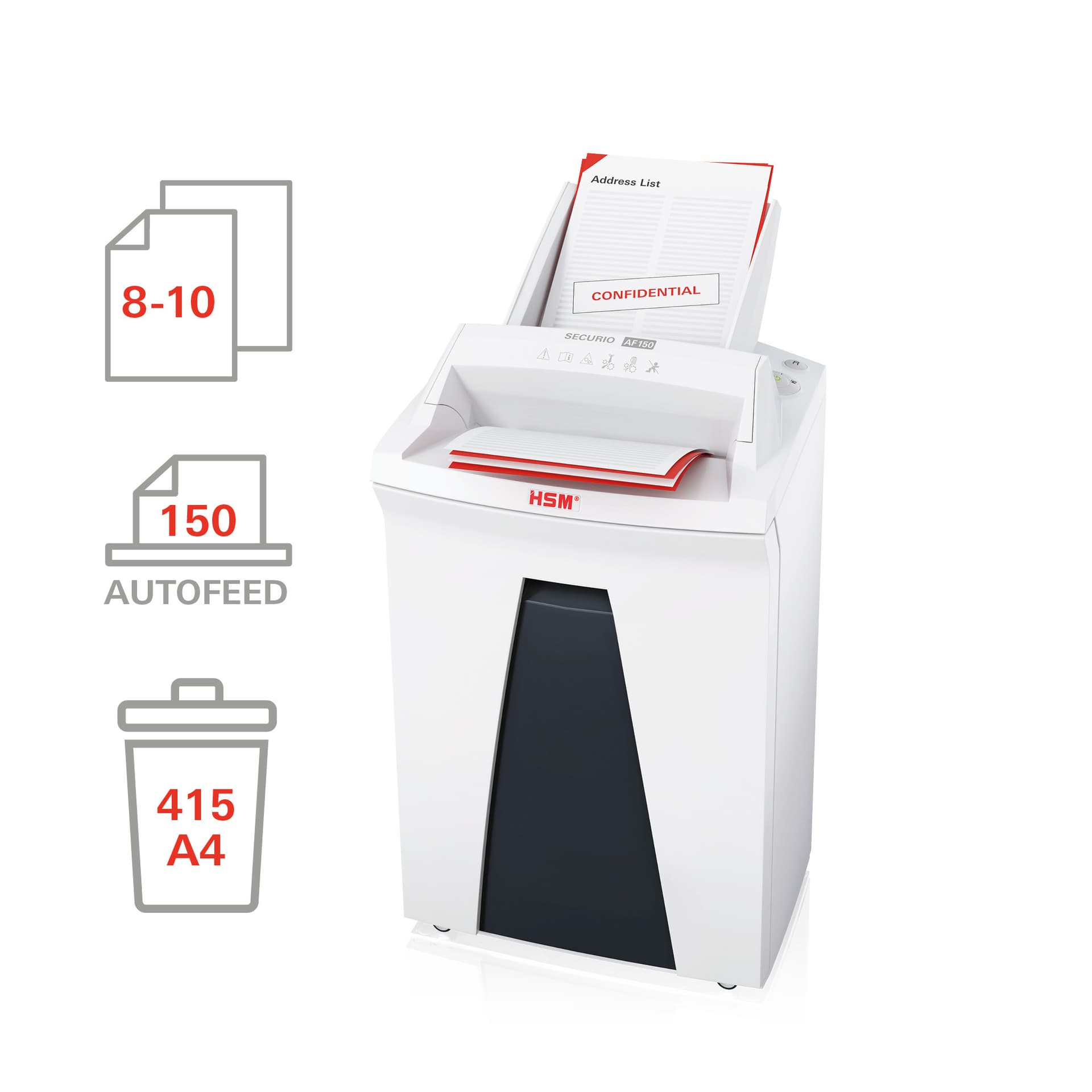 Papiervernietiger HSM Securio AF150 snippers 4,5x30mm 4
