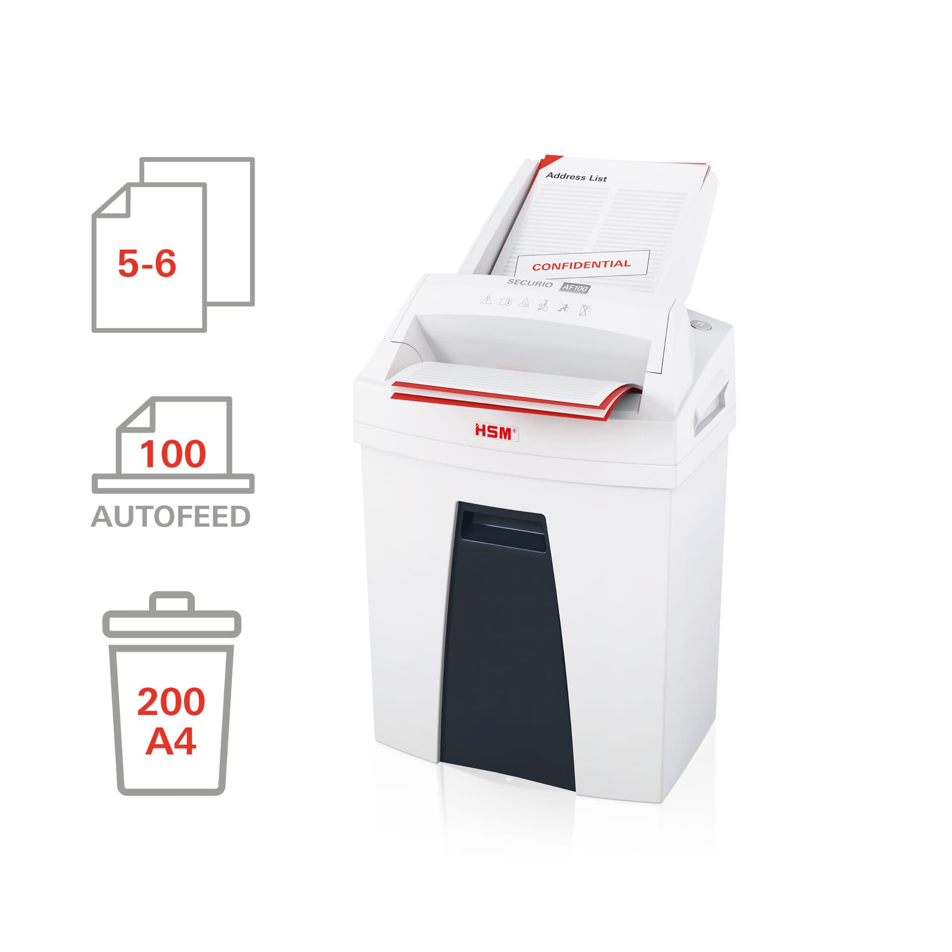 Papiervernietiger HSM Securio AF100 snippers 4x25mm 4