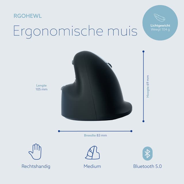 Ergonomisch muis R-Go HE Break Wireless Rechts M 6