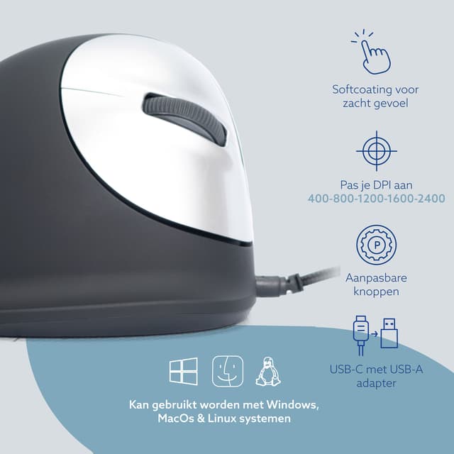 Ergonomisch muis R-Go HE Break Draad Rechts L 5