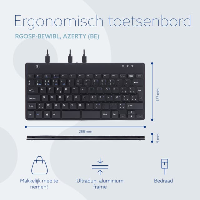 Toetsenbord R-Go Ergonomisch Split Break AZERTY 5