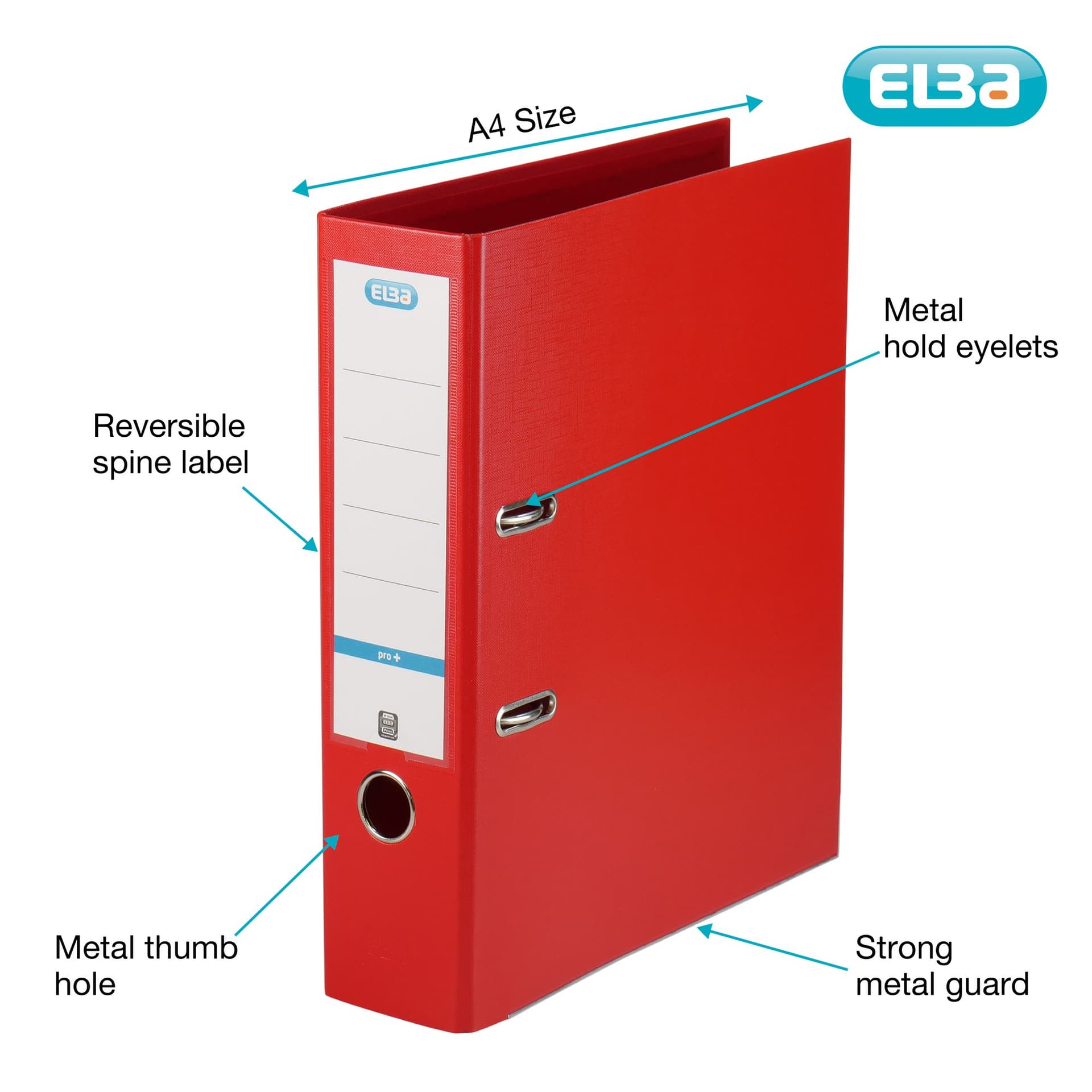 Ordner Elba Smart Pro+ A4 80mm PP rood 3
