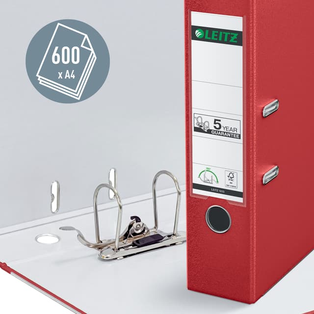 Ordner Leitz 1010 180° 80mm PP A4 rood 3