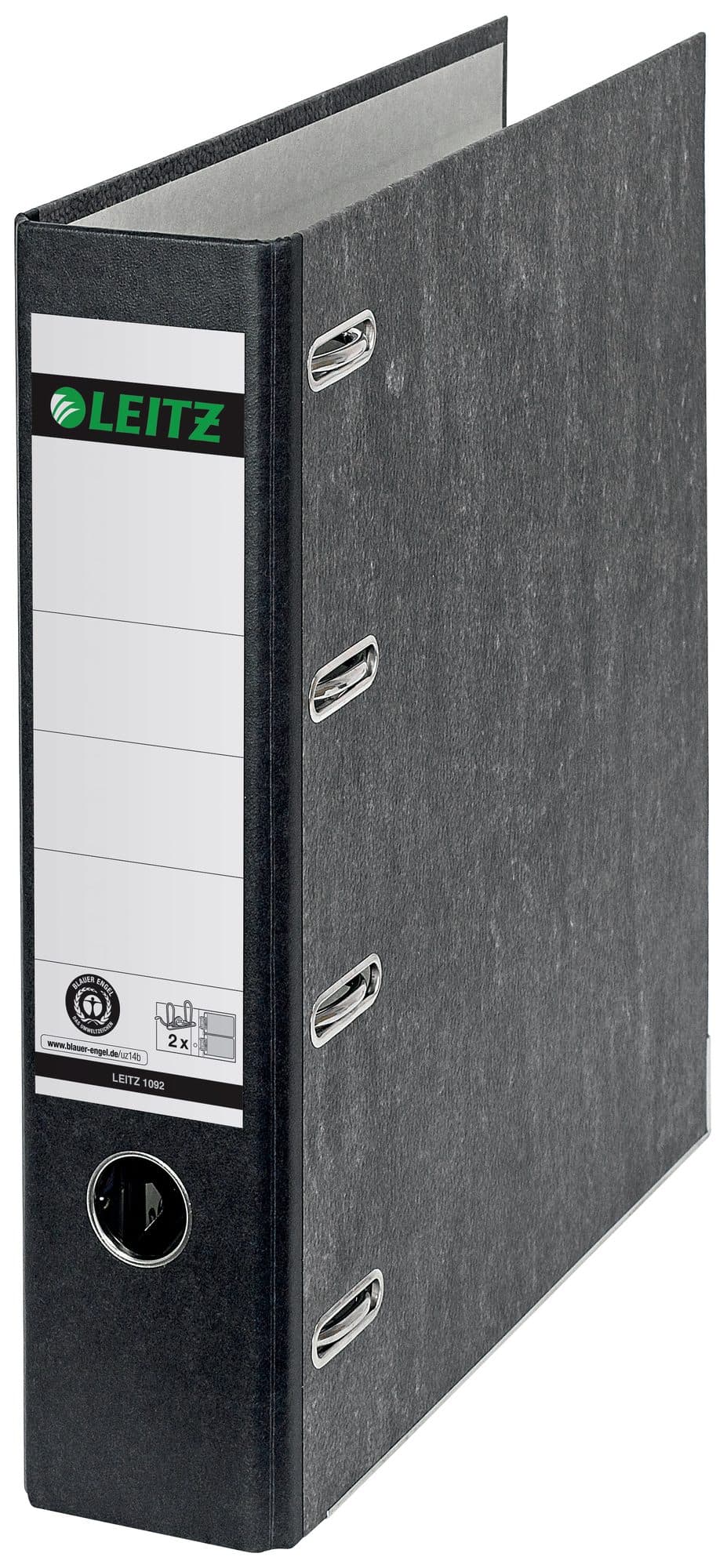 Ordner Leitz 1092 giro-bank met dubbele mechaniek 75mm karton A4 zwart 3