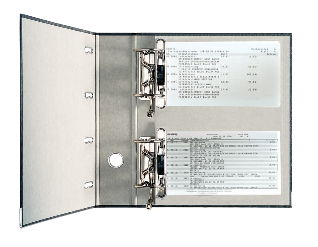 Ordner Leitz 1092 giro-bank met dubbele mechaniek 75mm karton A4 zwart 6