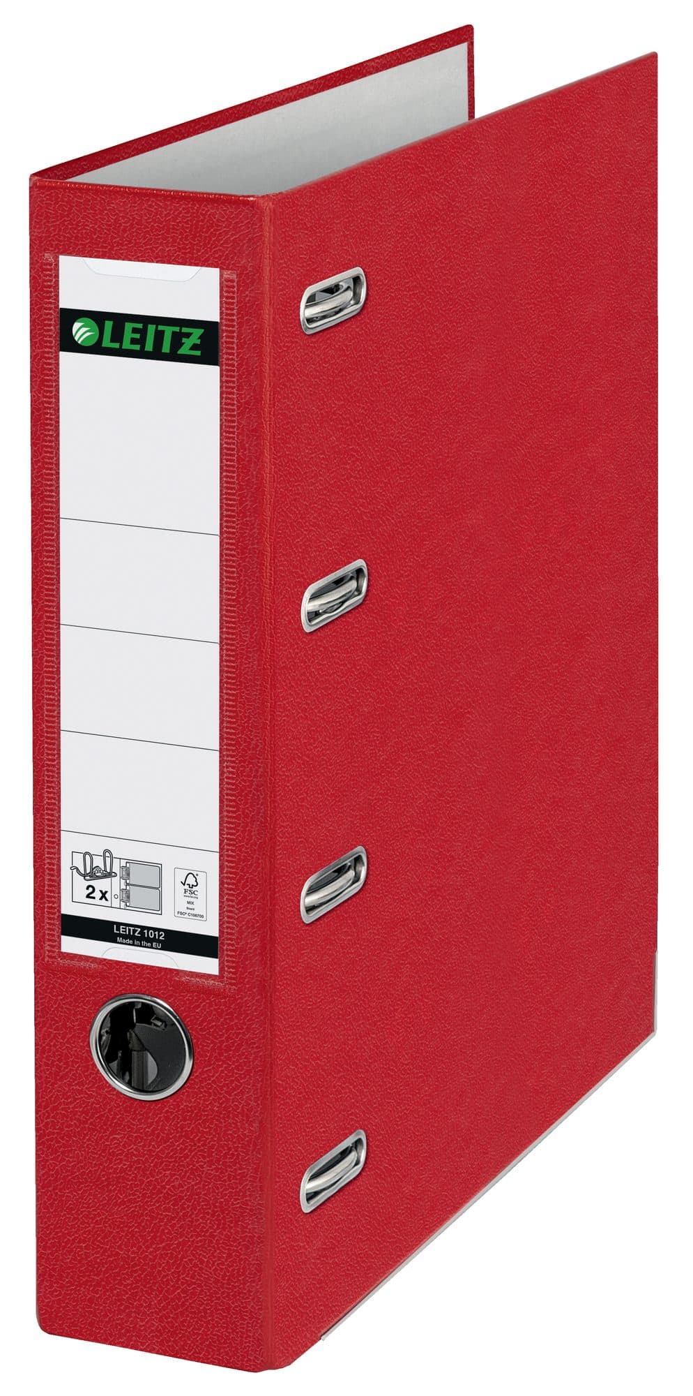 Giro-bank ordner Leitz A4 met dubbele mechaniek 80mm PP rood 3