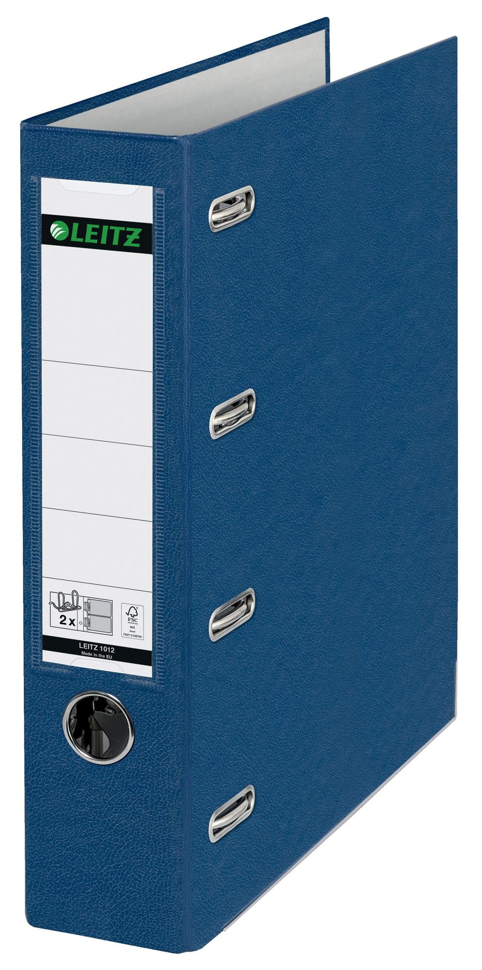 Giro-bank ordner Leitz A4 met dubbele mechaniek 80mm PP blauw 3