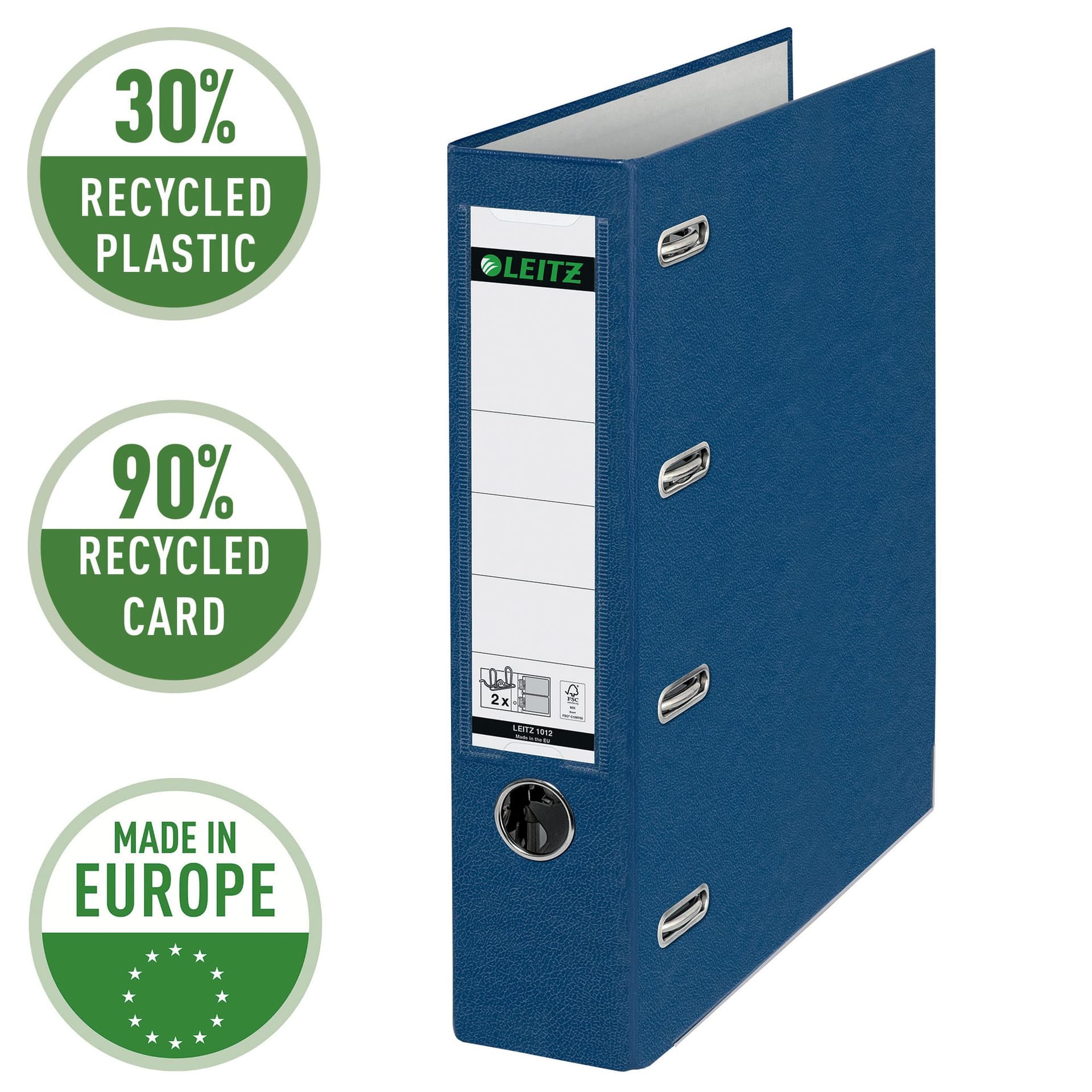 Giro-bank ordner Leitz A4 met dubbele mechaniek 80mm PP blauw 5