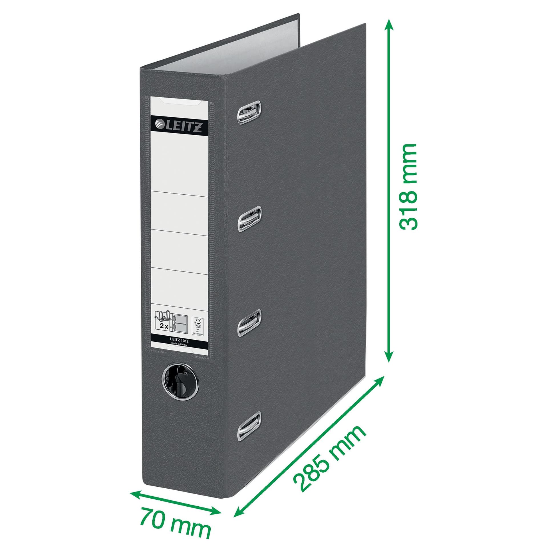 Giro-/bank ordner Leitz A4 met dubbele mechaniek 80mm PP groen 4