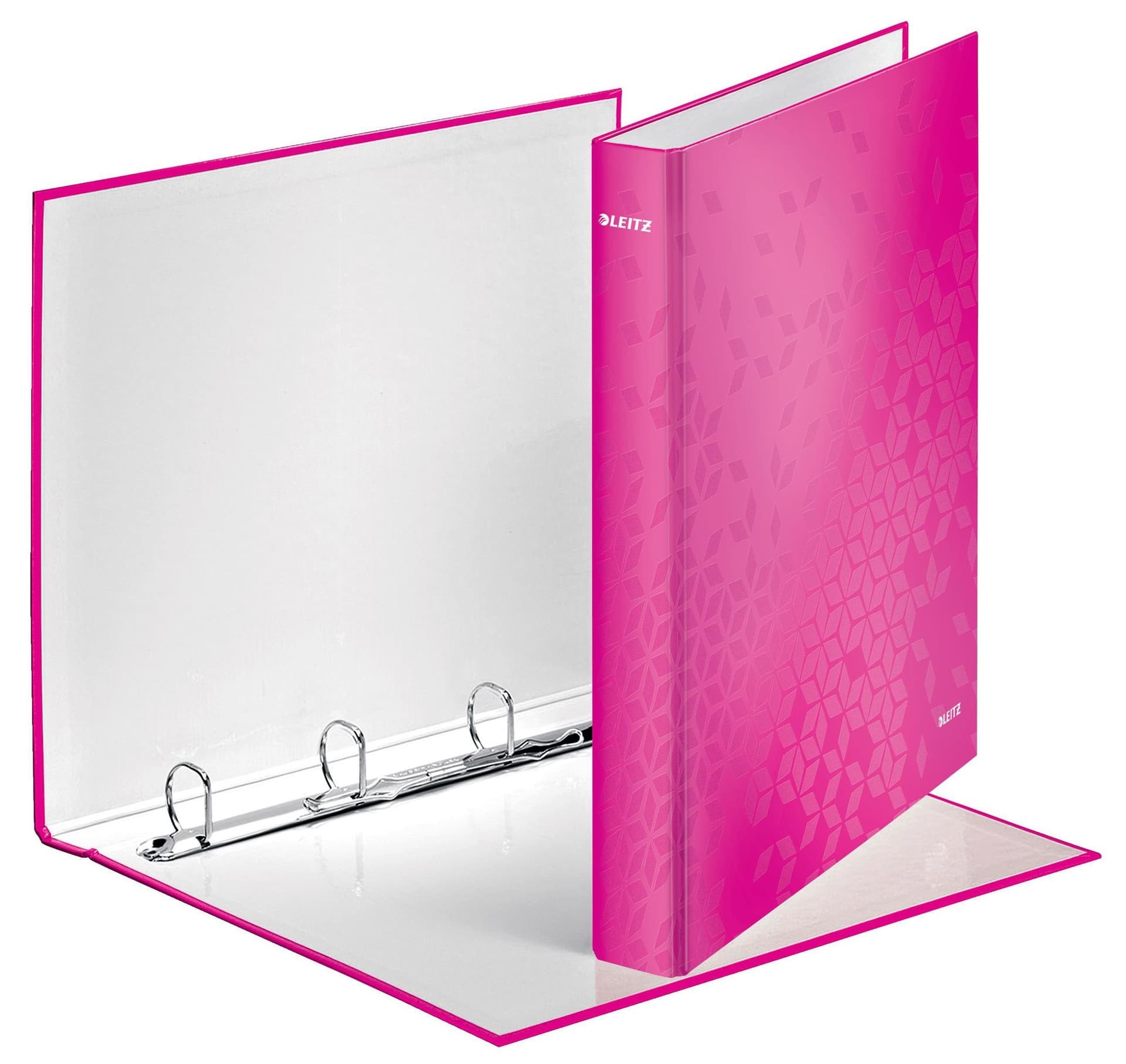 Ringband Leitz WOW A4 maxi 4-rings D-mechaniek 25mm roze 2