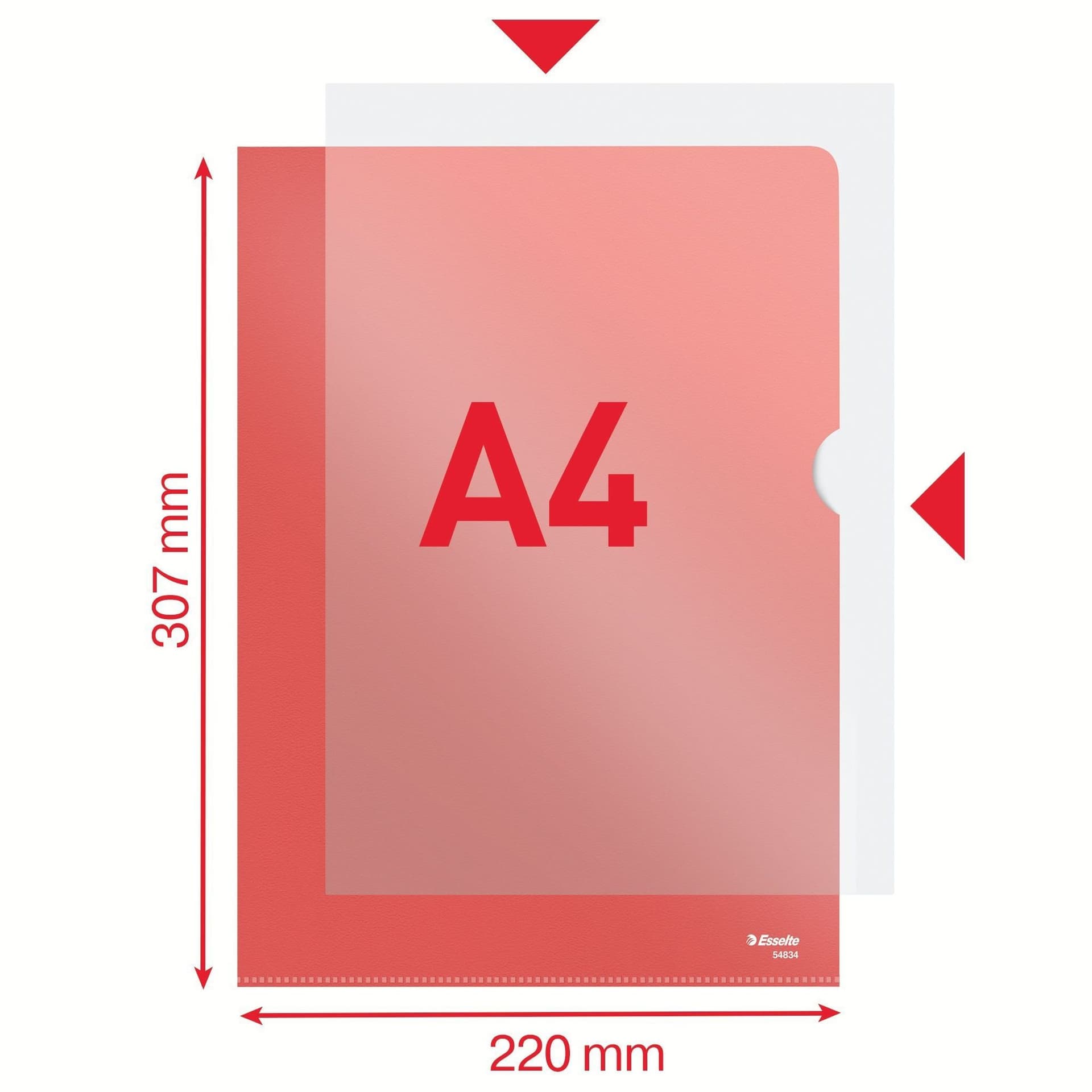 Insteekmap L-model Esselte standaard A4 0.11mm PP rood 100 stuks 3