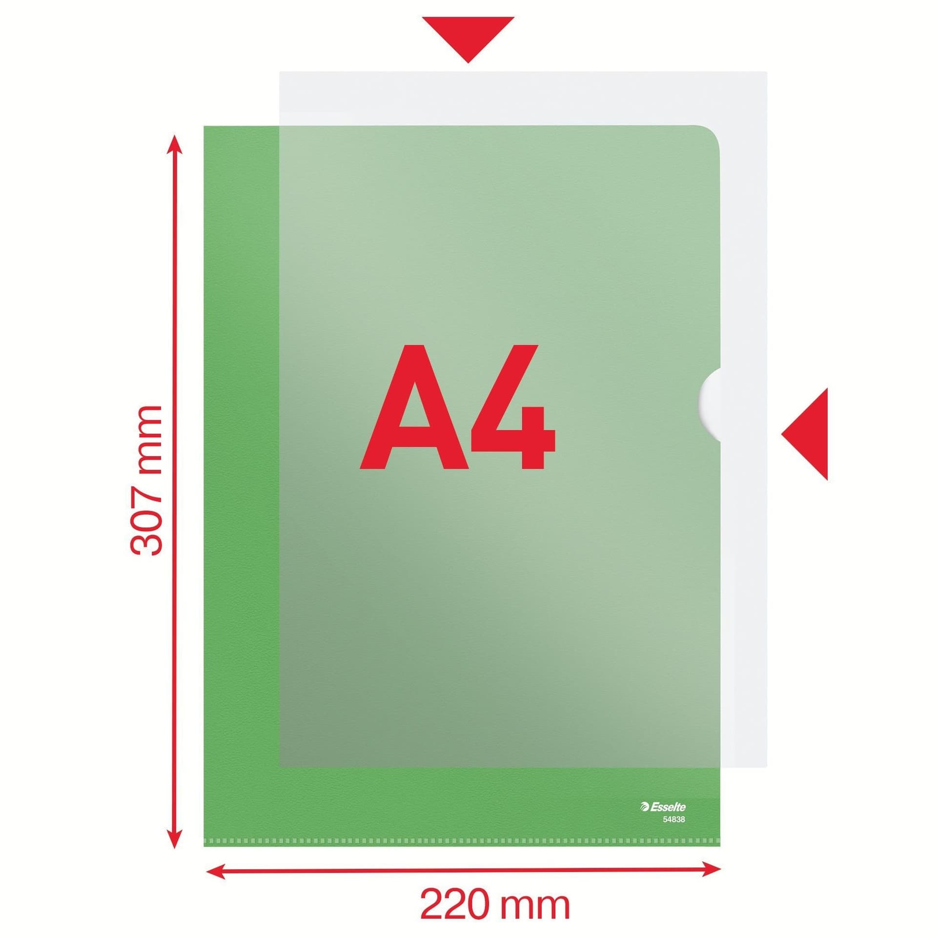 Insteekmap L-model Esselte standaard A4 0.11mm PP groen 100 stuks 2