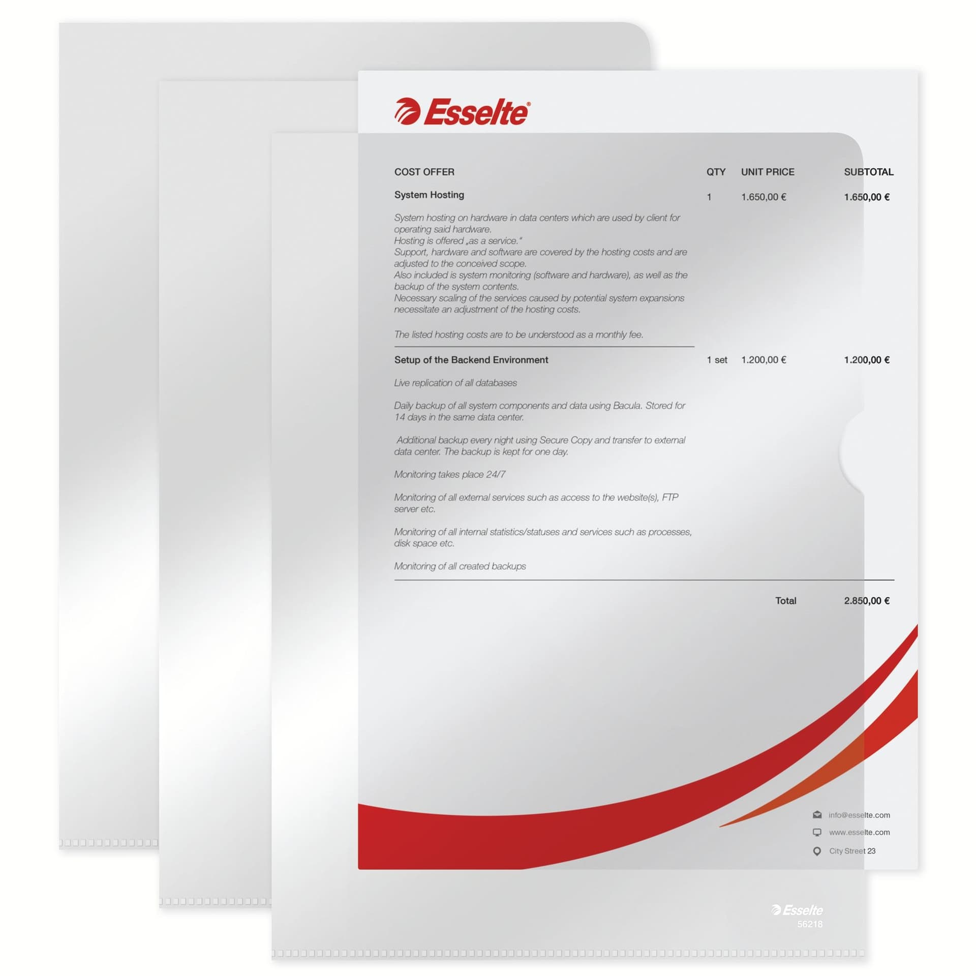 Insteekmap L-model Esselte standaard copy safe 0.11mm PP A4 glashelder 100 stuks 4