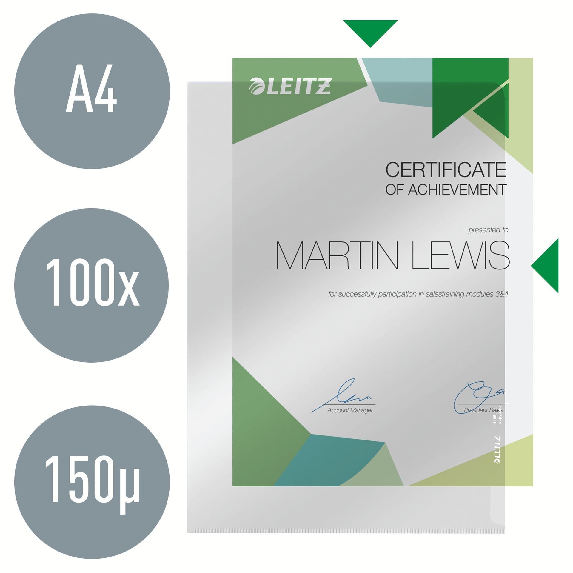 Insteekmap L-model Leitz Premium copy safe 0.15mm PVC A4 glashelder 100 stuks 4