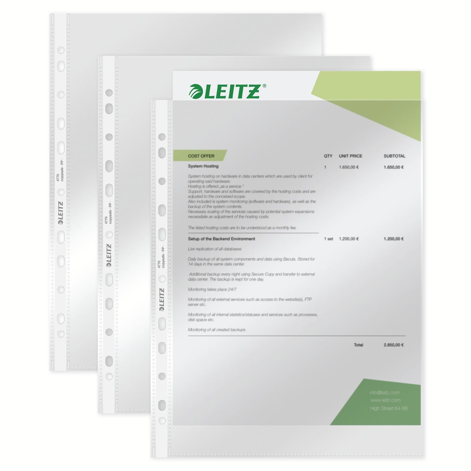 Showtas Leitz Premium standaard copy safe 0.08mm PP A4 transparant 100 stuks 4