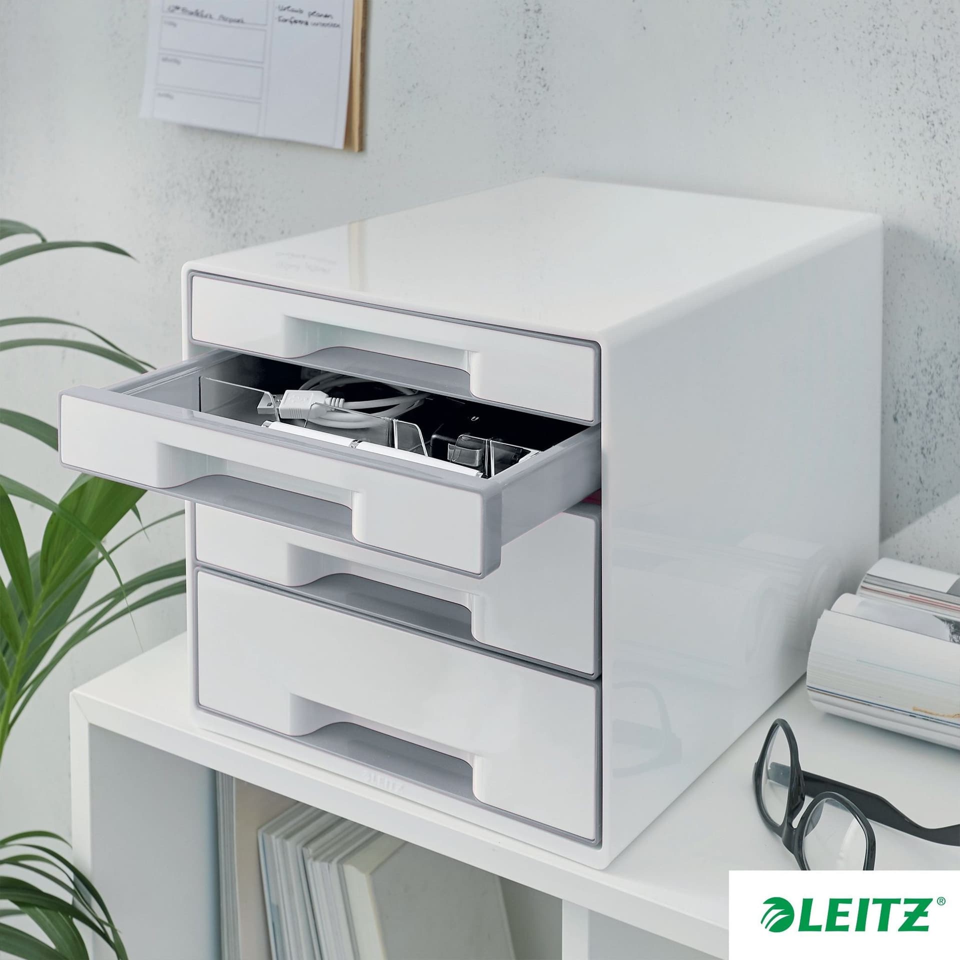 Ladenblok Leitz WOW CUBE A4 maxi 4 laden wit/grijs 3