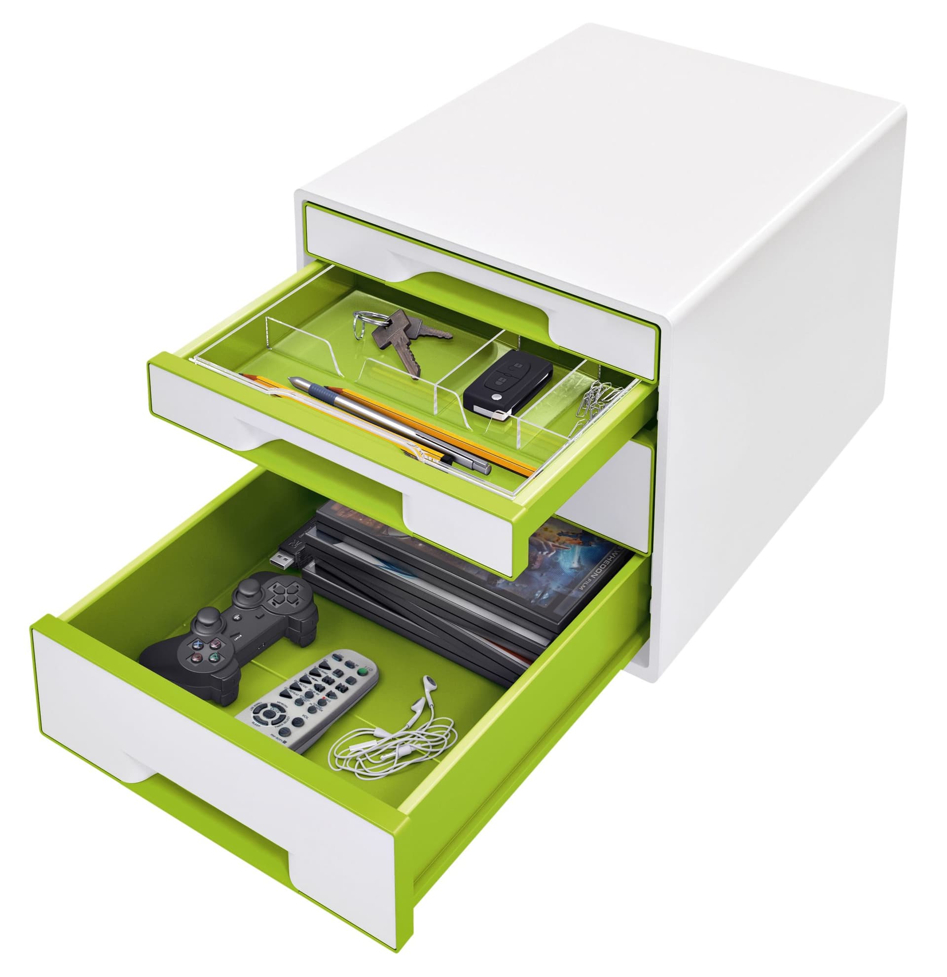 Ladenblok Leitz WOW CUBE 4 laden wit/groen 2