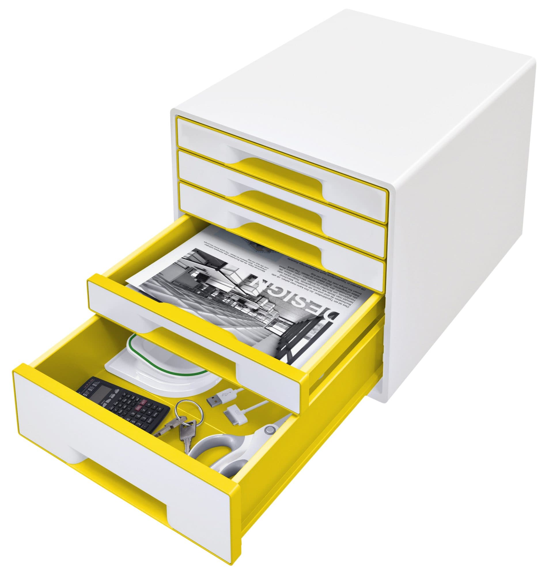 Ladenblok Leitz WOW CUBE 5 laden wit/geel 2