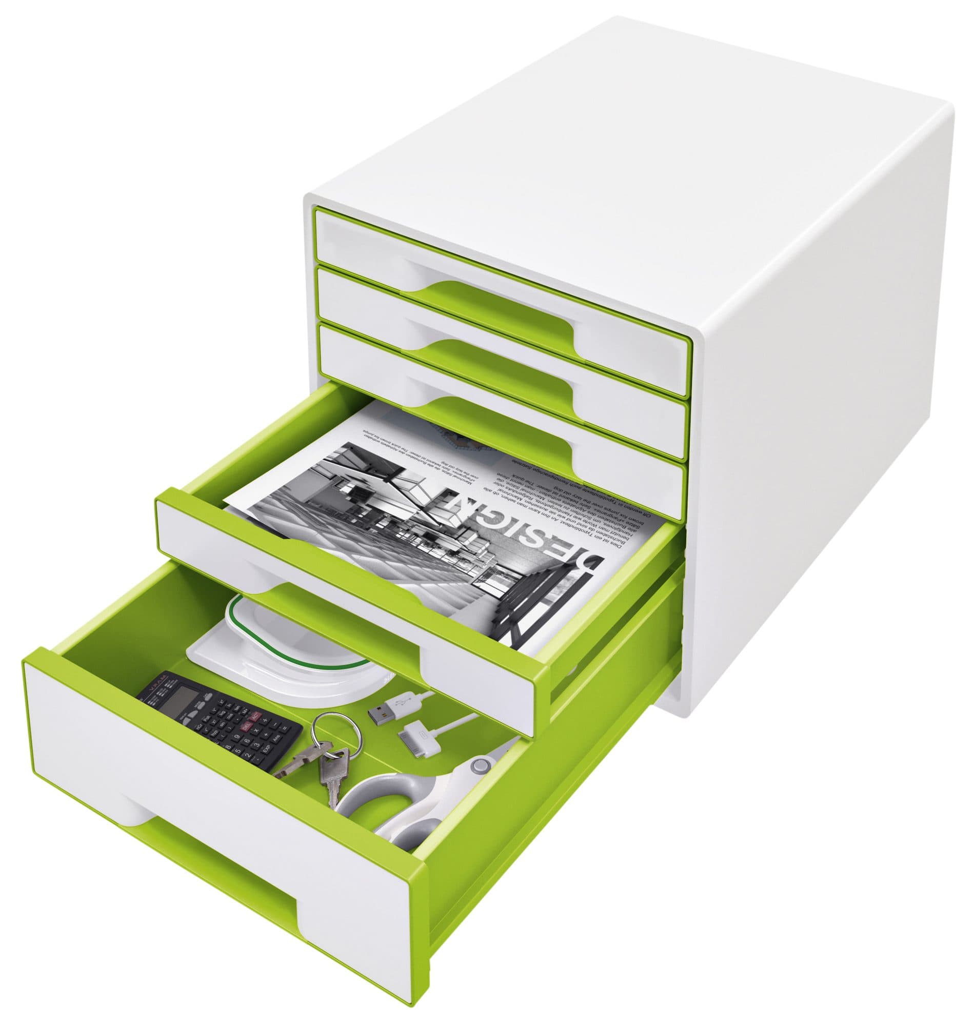 Ladenblok Leitz WOW CUBE 5 laden wit/groen 2