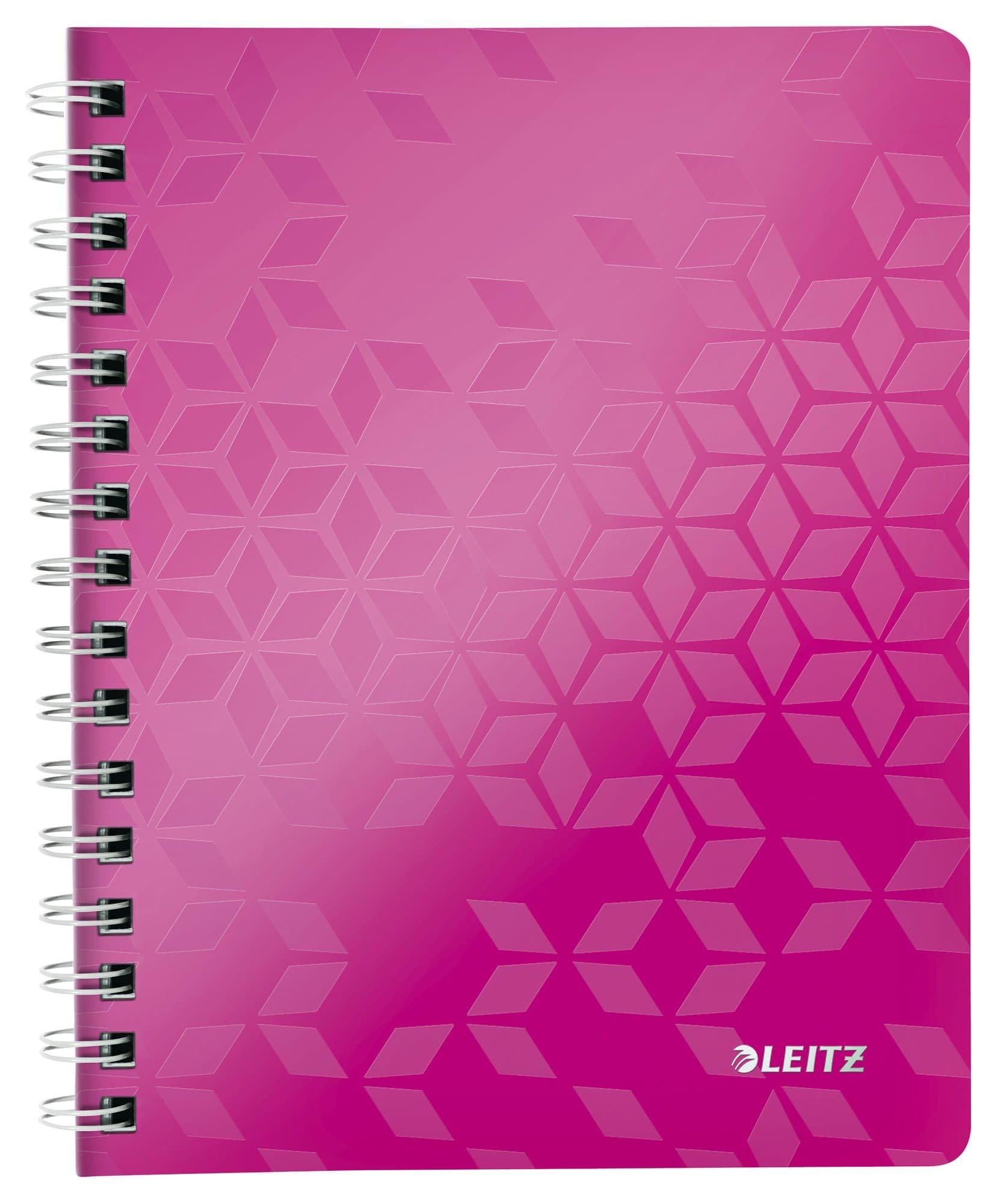 Notitieboek Leitz WOW A5 spiraal 160 pagina's lijn roze