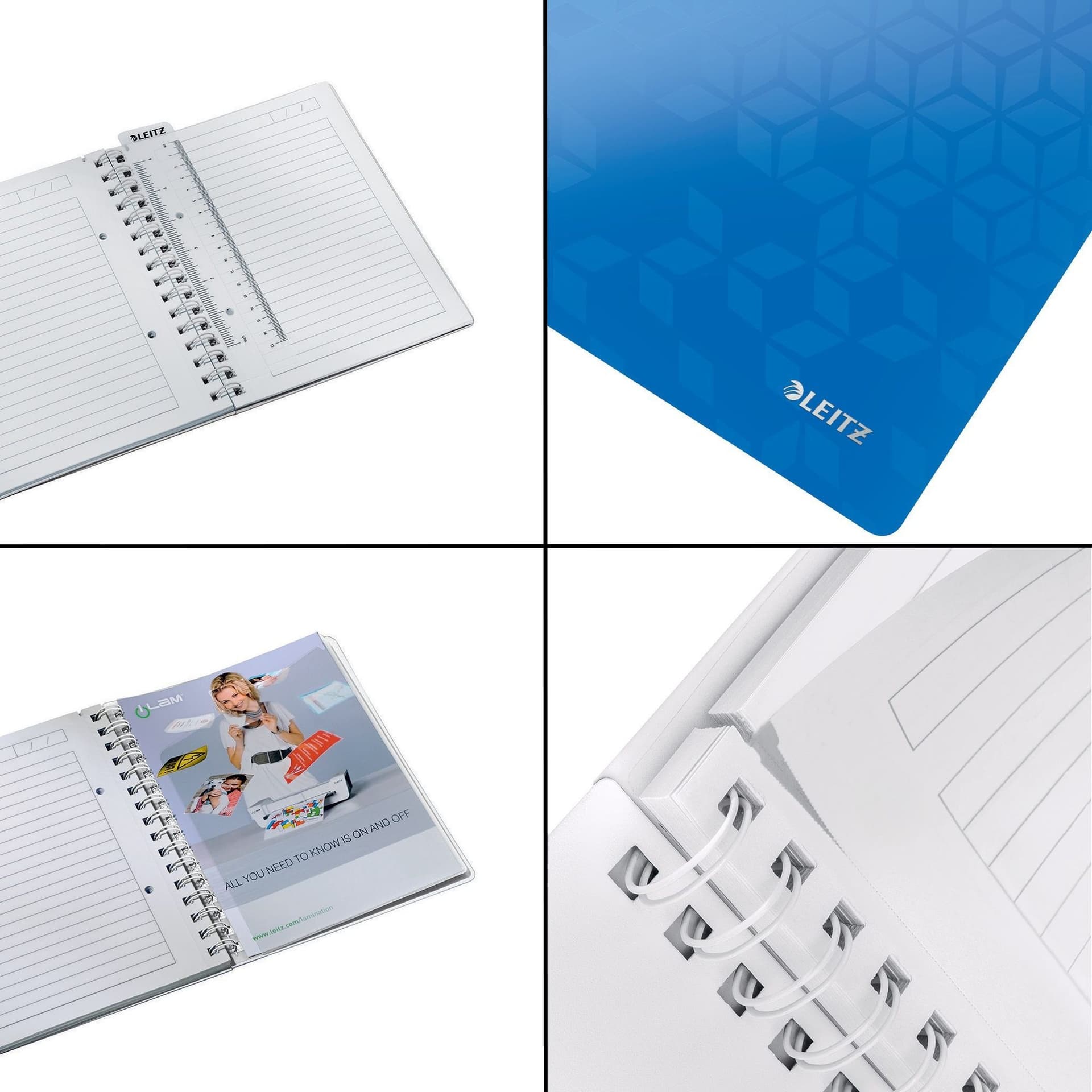 Notitieboek Leitz WOW A5 spiraal 160 pagina's lijn blauw 5
