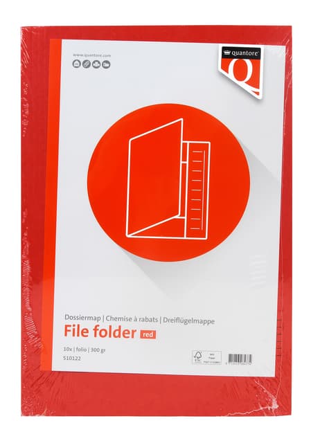 Dossiermap Quantore folio 250gr rood 2