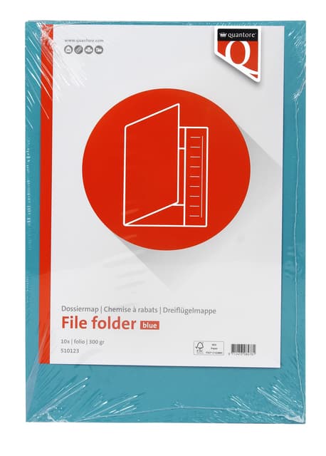 Dossiermap Quantore folio 320gr blauw 2