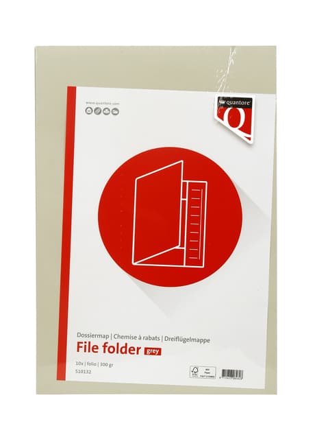 Dossiermap Quantore folio 250gr grijs 2